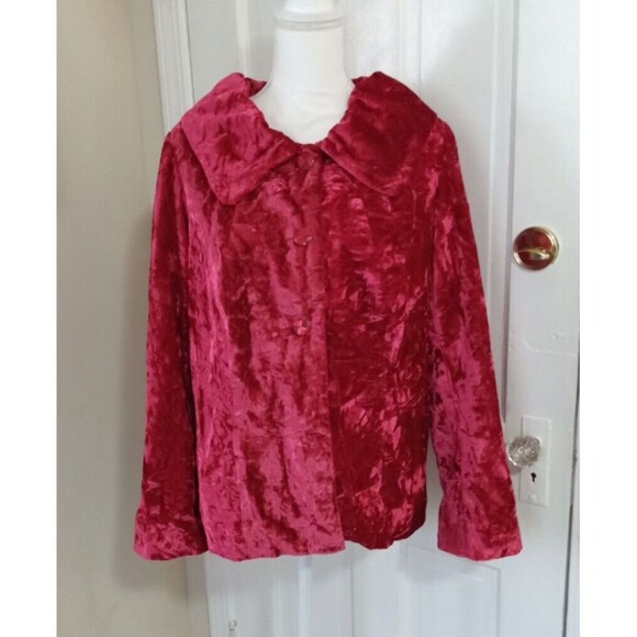 Roaman's Jackets & Blazers - ROAMAN'S Women's Fully Lined 3 Button Velour Blazer (Size 14W) CHERRY ~ NEW!!!